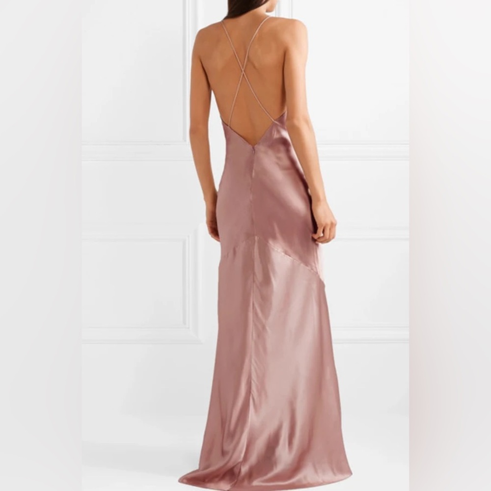 NWT MICHAEL LO SORDO Silk-satin gown PINK UK 14 / US 10 $740 - Picture 2 of 14